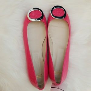 PINK PATENT LEATHER FRANCES VALENTINE FLATS SZ 10